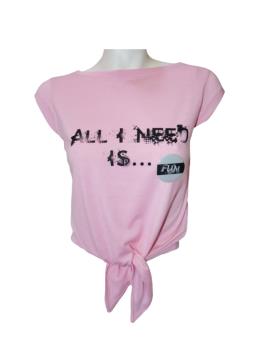 Tee-shirt noué Moody "All I need is..."